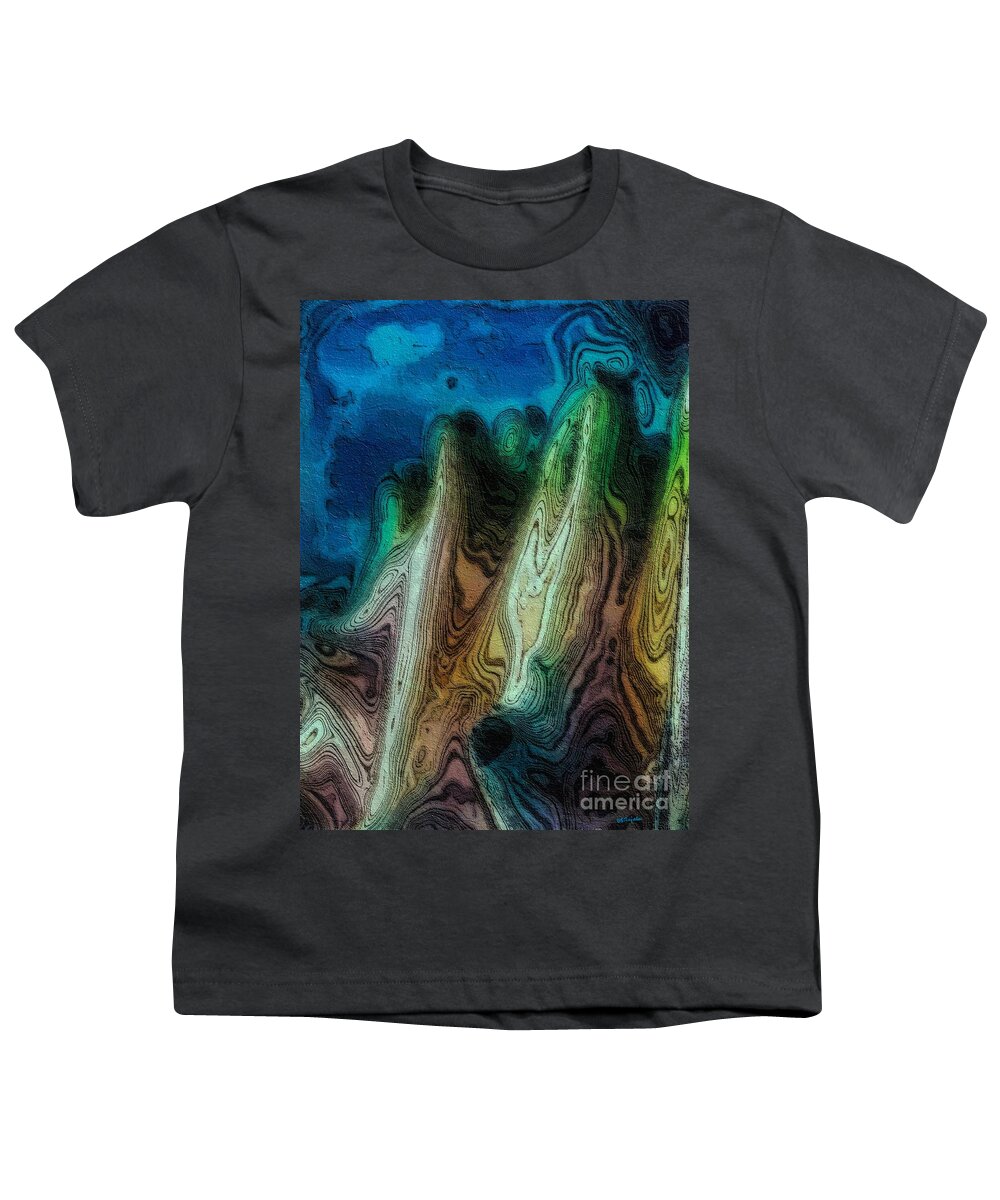 Cactus Youth T-Shirt featuring the digital art Cactus Abstract Study 1 by Diana Rajala