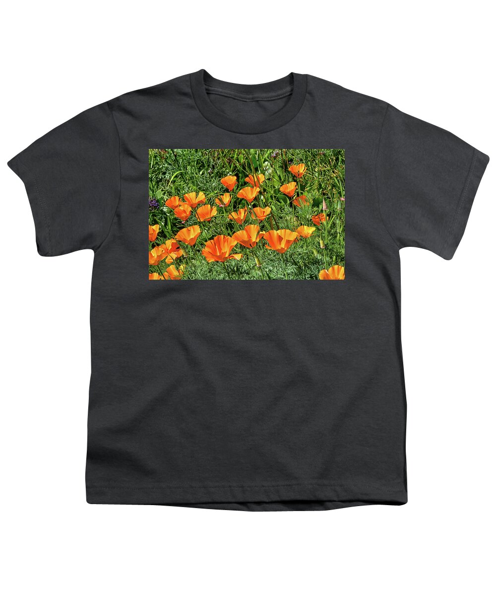 Linda Brody Youth T-Shirt featuring the photograph California Poppies 4a by Linda Brody