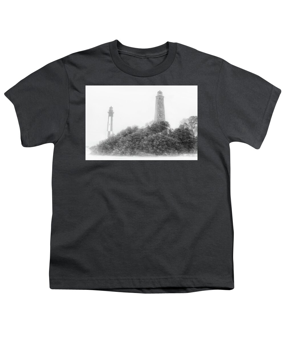 Black And White Photography Youth T-Shirt featuring the photograph Cape Henry by Russell Pugh