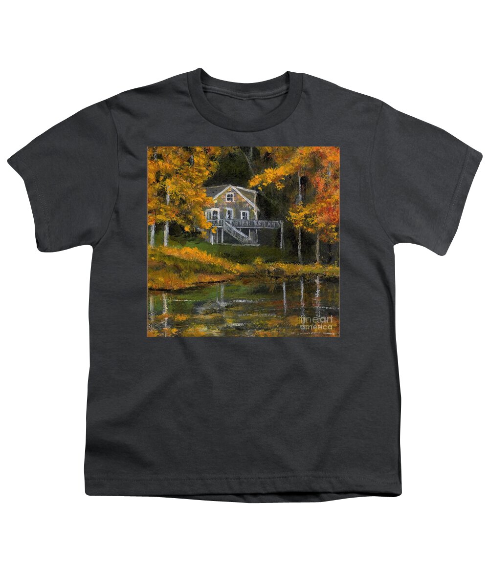 Fall Youth T-Shirt featuring the painting Carol's House by Randy Sprout