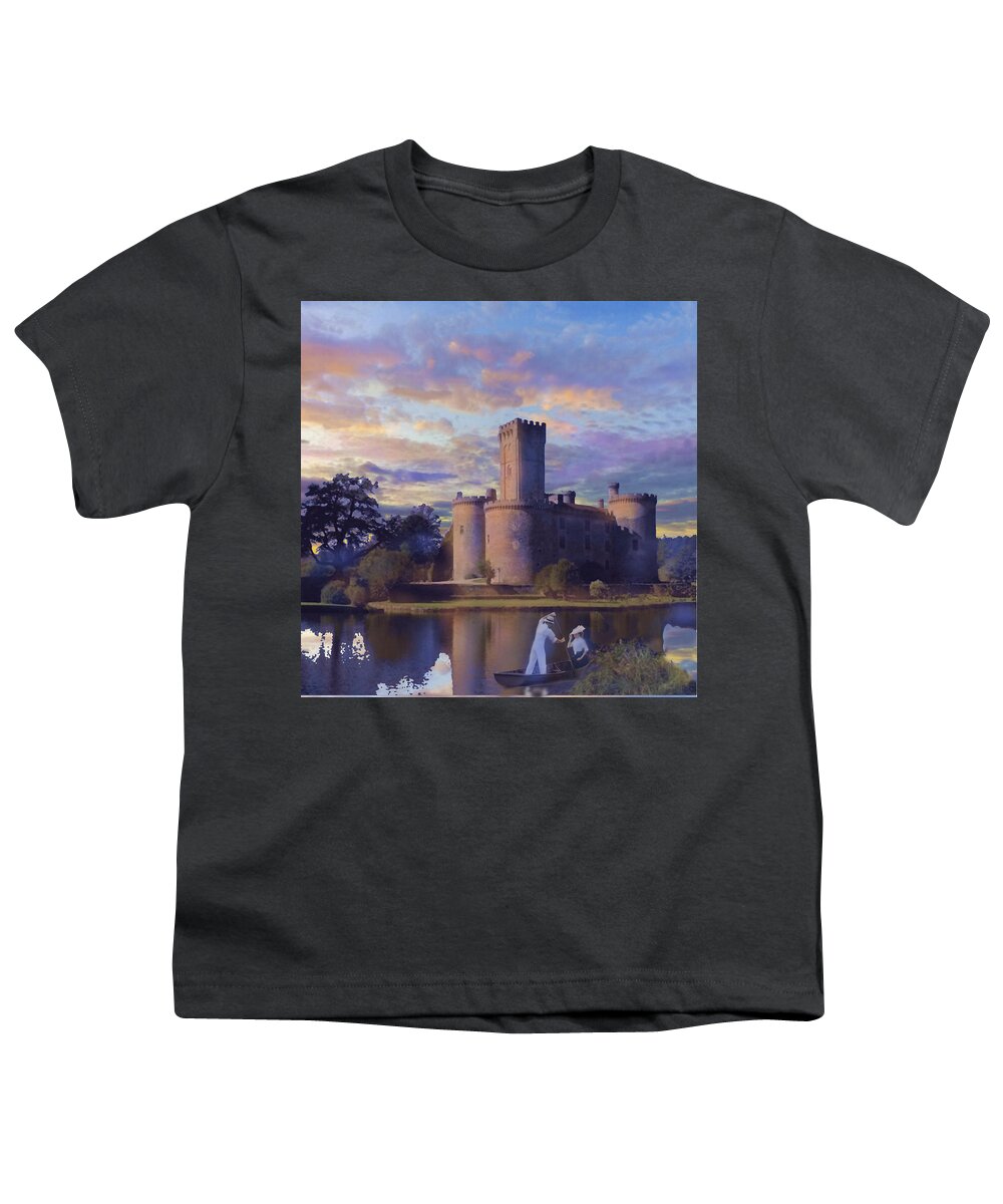 Sunset Youth T-Shirt featuring the digital art Castle Clarion by David Zimmerman