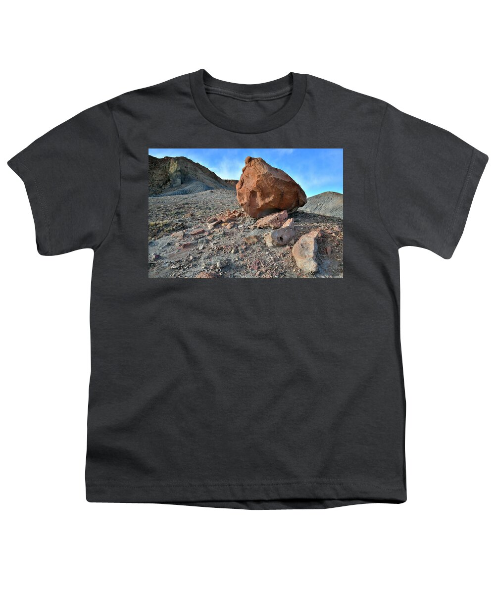 I-70 Youth T-Shirt featuring the photograph Colorful Boulders along I-70 in Utah by Ray Mathis