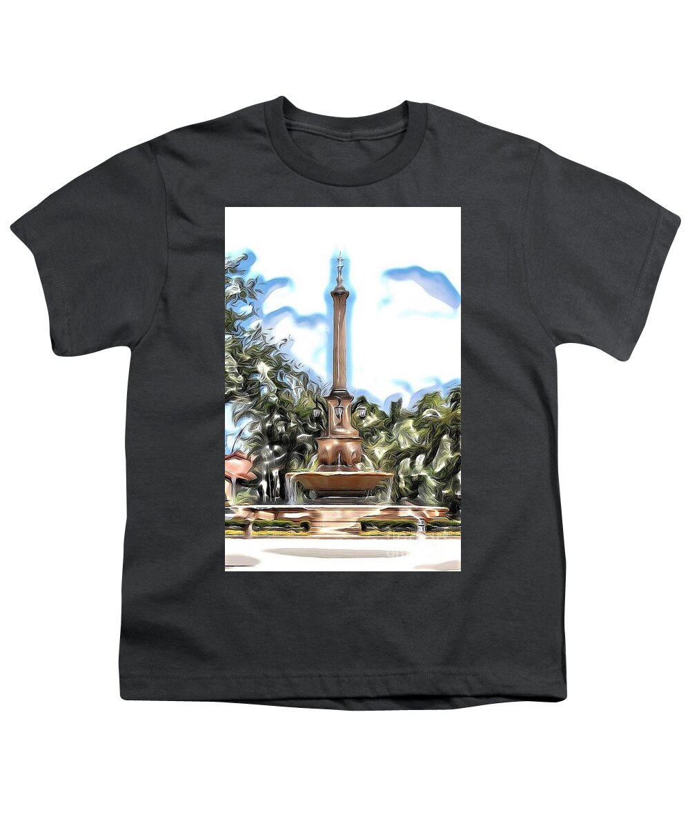 De Soto Fountain Youth T-Shirt featuring the photograph Coral Gables De Soto Fountain by Mesa Teresita