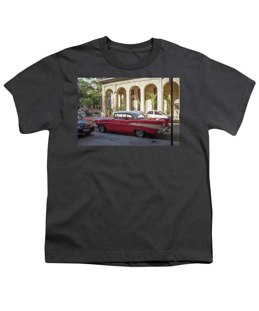 Cuba Youth T-Shirt featuring the photograph Cuban Chevy Bel Air by Mark Duehmig