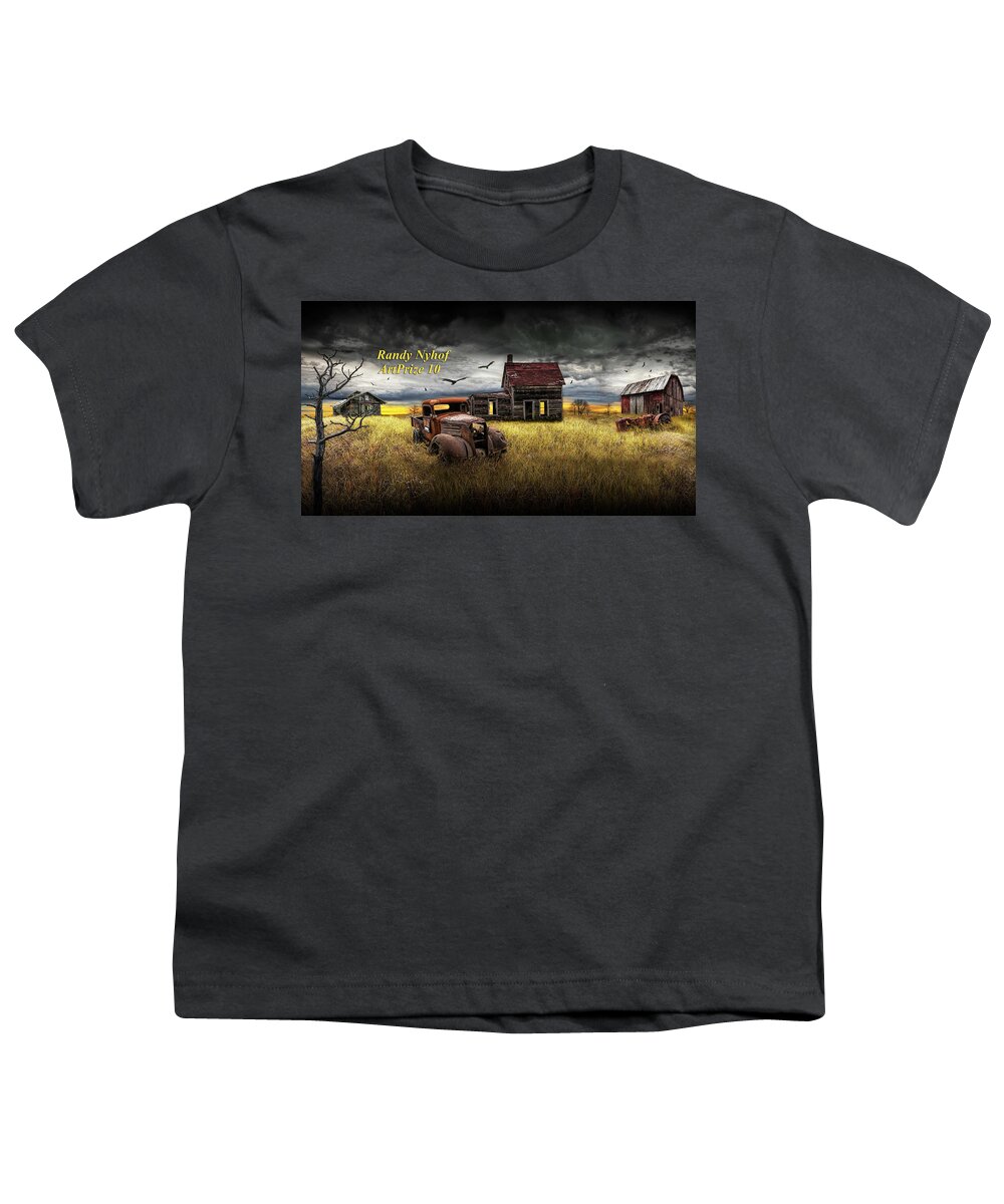 Art Youth T-Shirt featuring the photograph Death of the Small Farm by Randall Nyhof