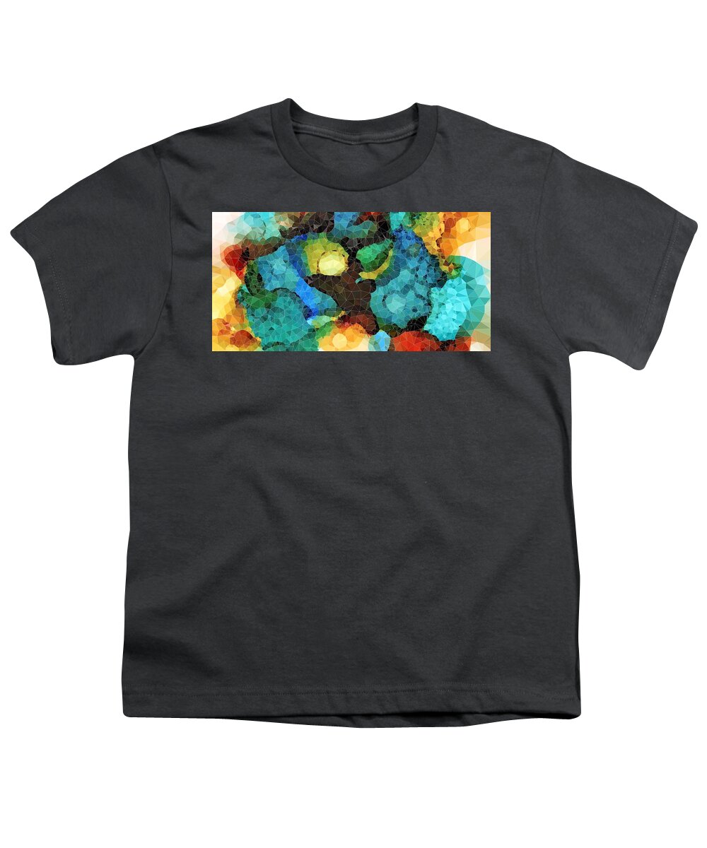 Abstract Youth T-Shirt featuring the mixed media Design 113 by Lucie Dumas