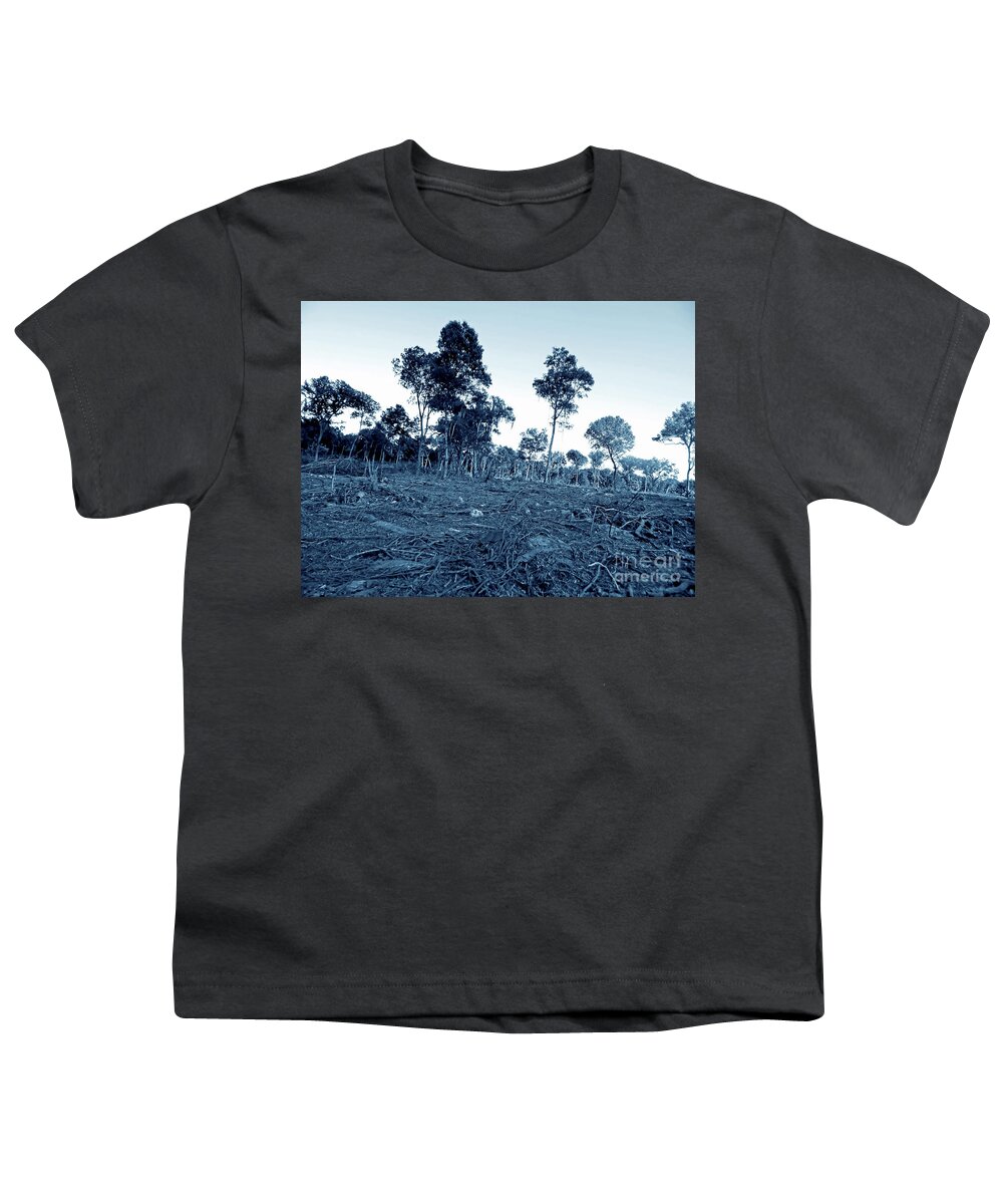 Land Youth T-Shirt featuring the digital art Devastation by D Hackett