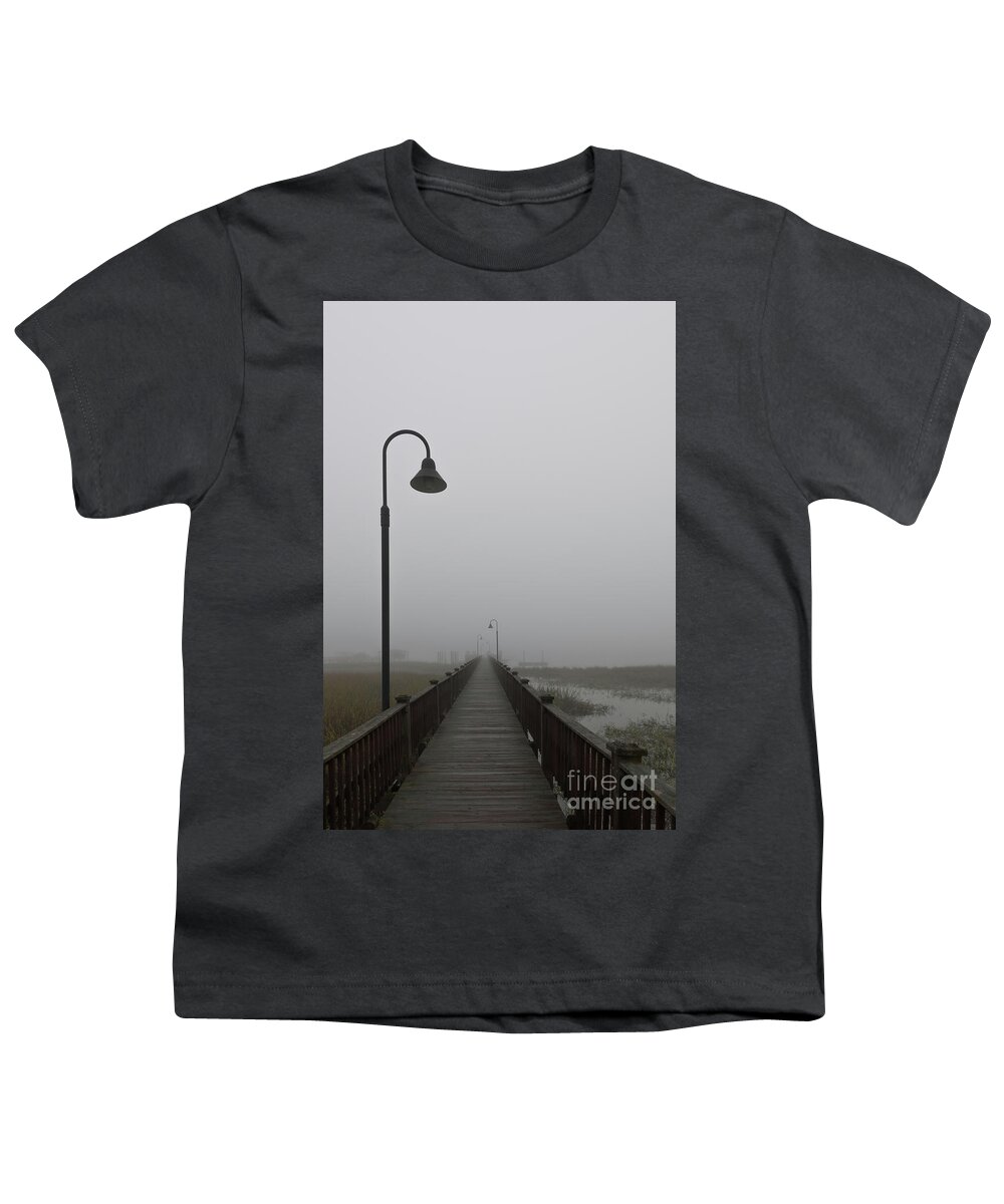 Fog Youth T-Shirt featuring the photograph Dockside Southern Fog by Dale Powell
