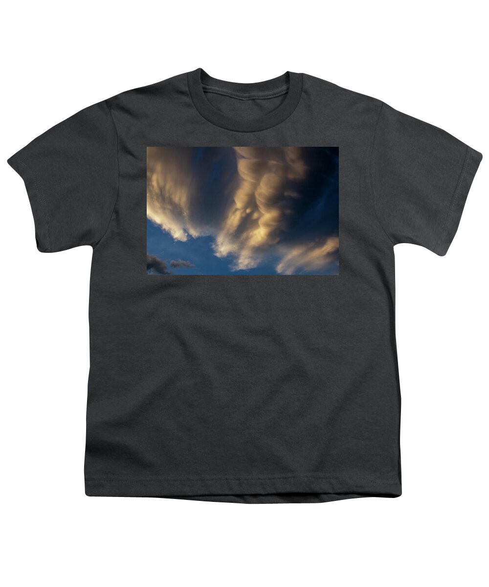 Nebraskasc Youth T-Shirt featuring the photograph Dying Thunderstorms at Sunset 015 by NebraskaSC