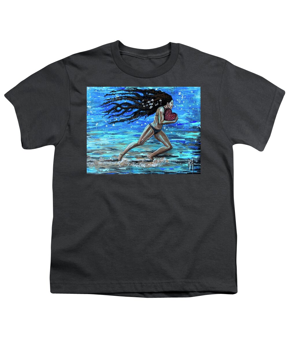 Runner Youth T-Shirt featuring the painting Fight the fine fight of the faith by Artist RiA