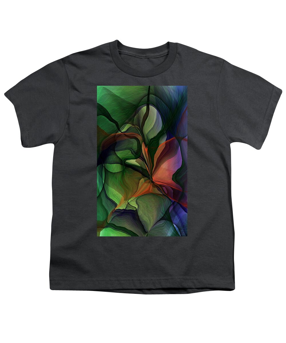 Fine Art Youth T-Shirt featuring the digital art Floral Fantasy 0918 by David Lane
