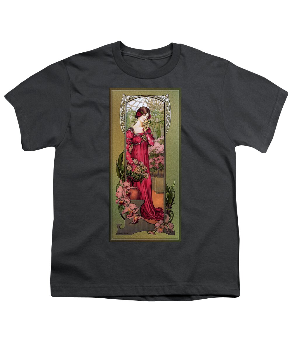 Flowers Of Gardens Youth T-Shirt featuring the painting Flowers Of Gardens by Elisabeth Sonrel by Rolando Burbon