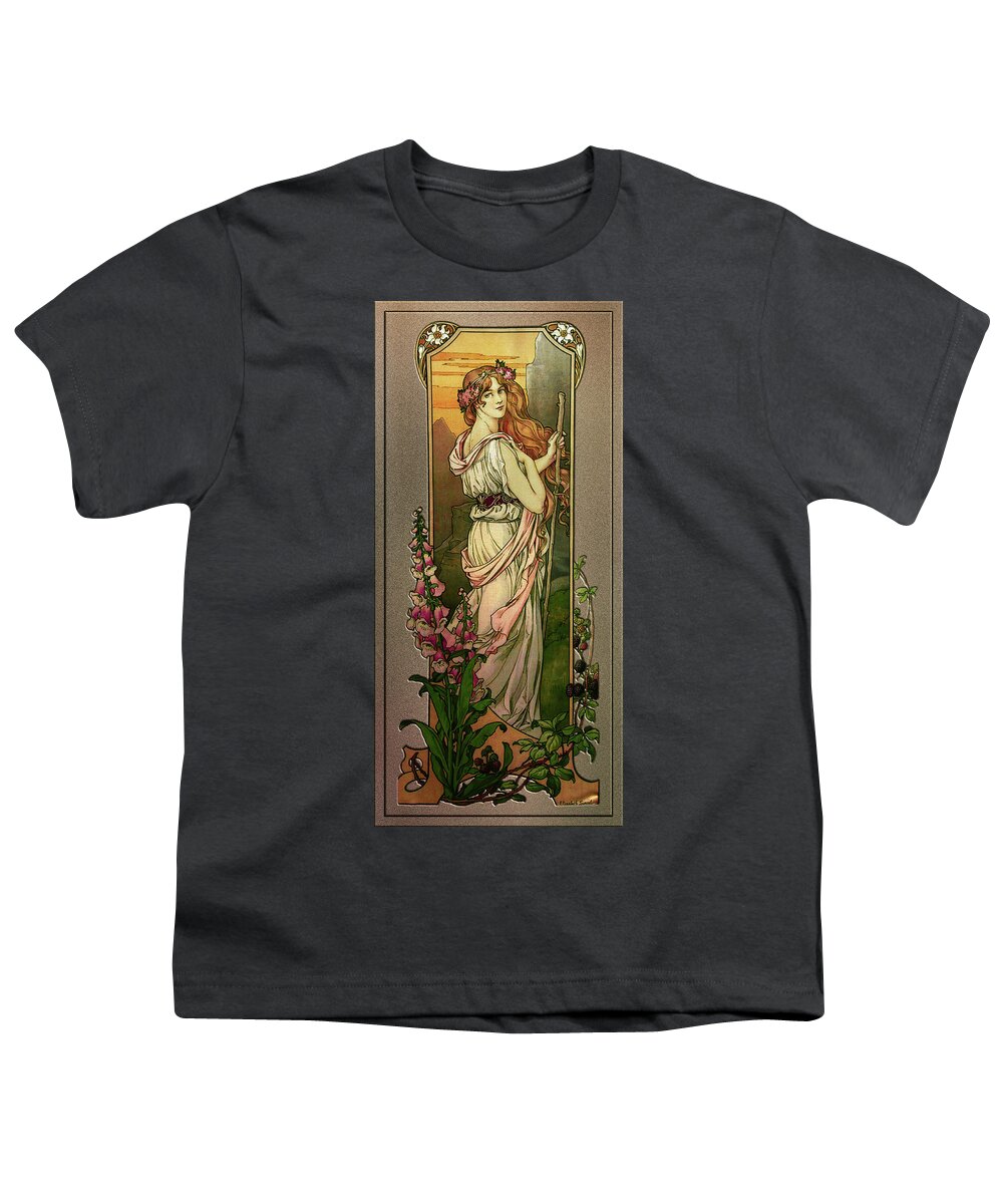 Flowers Of Mountains Youth T-Shirt featuring the painting Flowers Of Mountains by Elisabeth Sonrel by Rolando Burbon