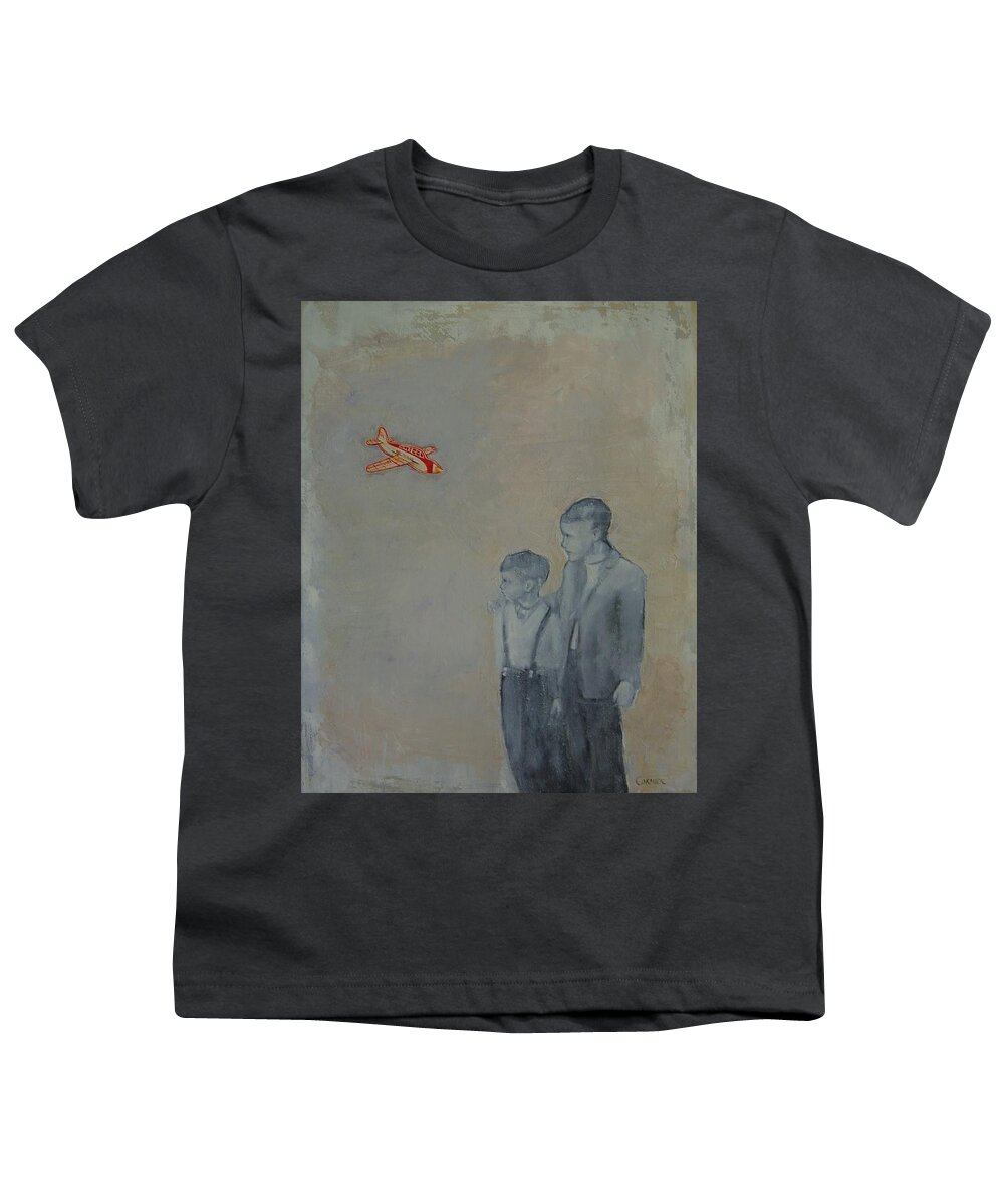 Children Youth T-Shirt featuring the painting Flyboys by Jean Cormier