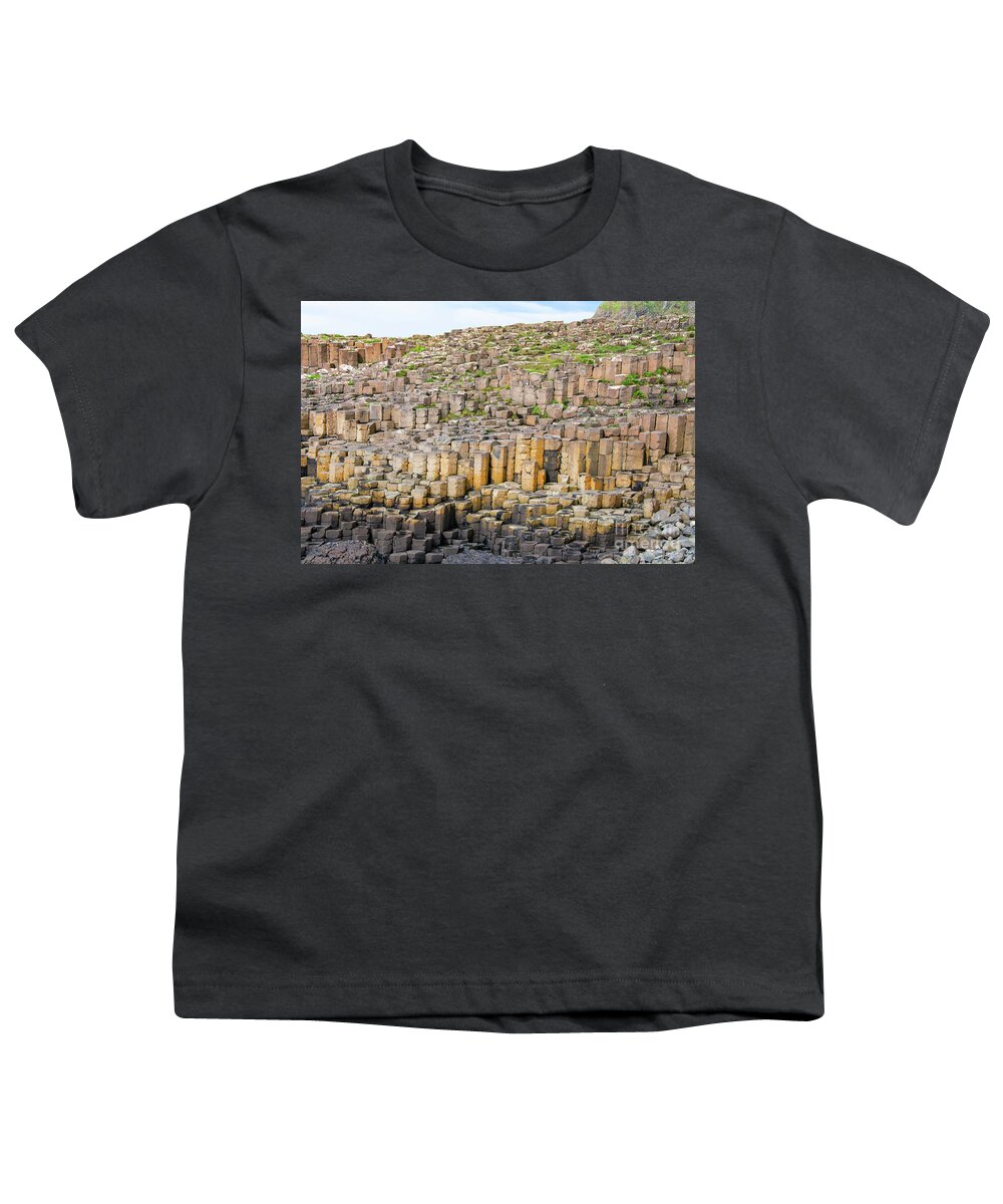 Giant's Cauesway Youth T-Shirt featuring the photograph Giant's Causeway Basalt Columns Three by Bob Phillips