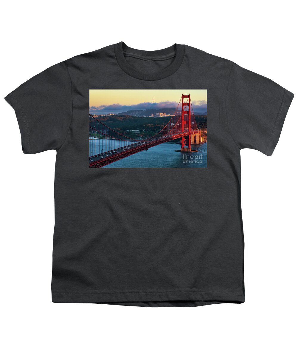 San Francisco Youth T-Shirt featuring the photograph Golden Gate Bridge From Marin Headlands by Doug Sturgess