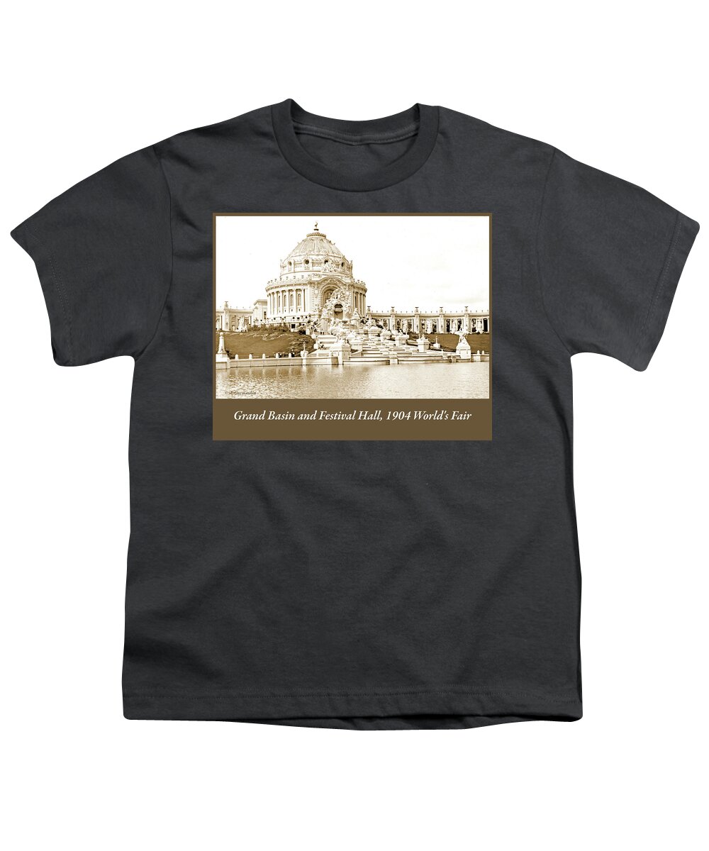 Grand Basin Youth T-Shirt featuring the photograph Grand Basin and Festival Hall, 1904 World's Fair by A Macarthur Gurmankin