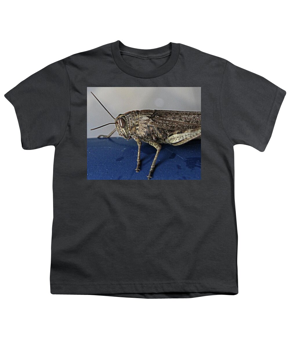 Grasshopper Youth T-Shirt featuring the photograph Grasshopper macro by Martin Smith