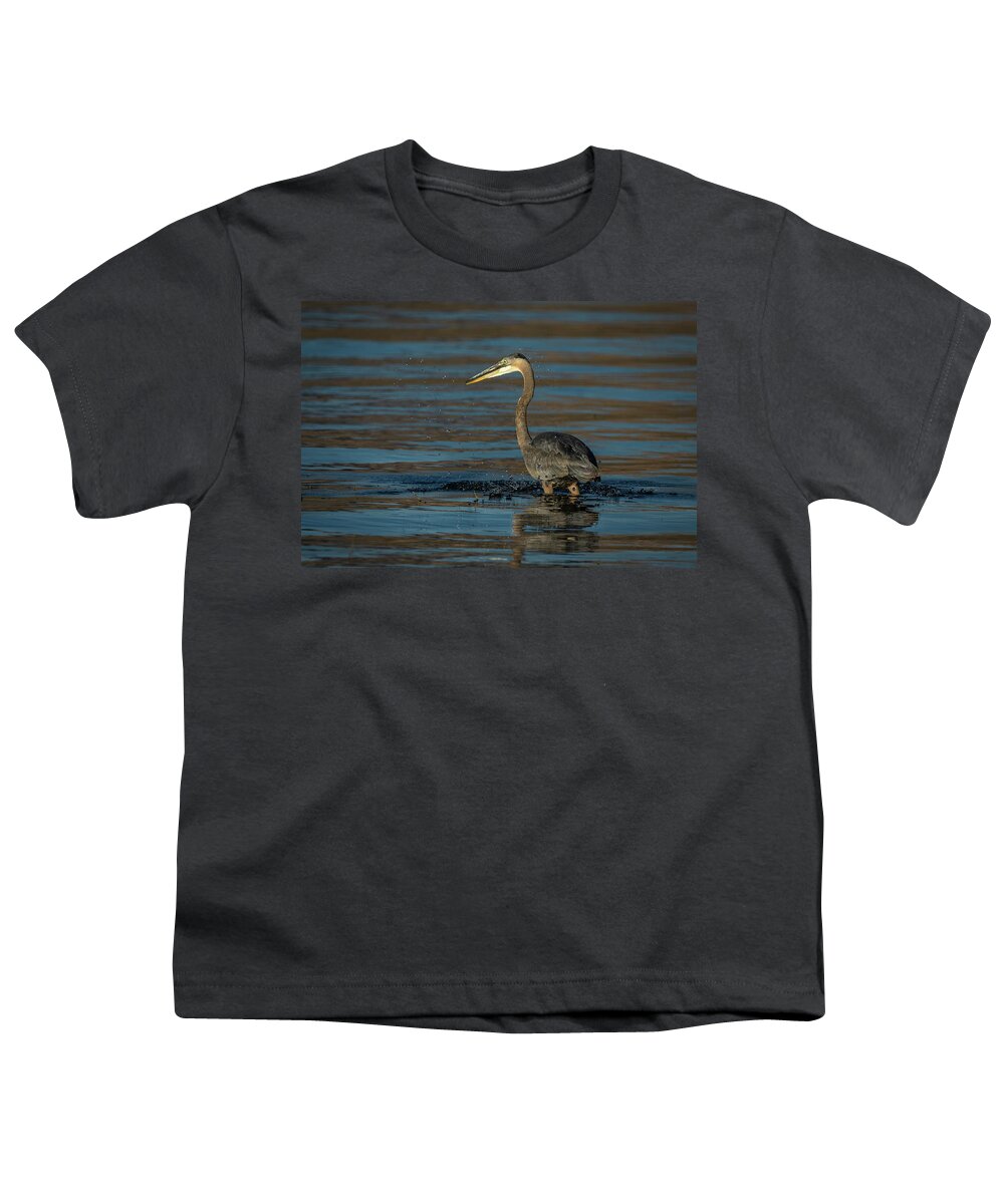 Great Blue Heron Youth T-Shirt featuring the photograph Great Blue Heron by Rick Mosher