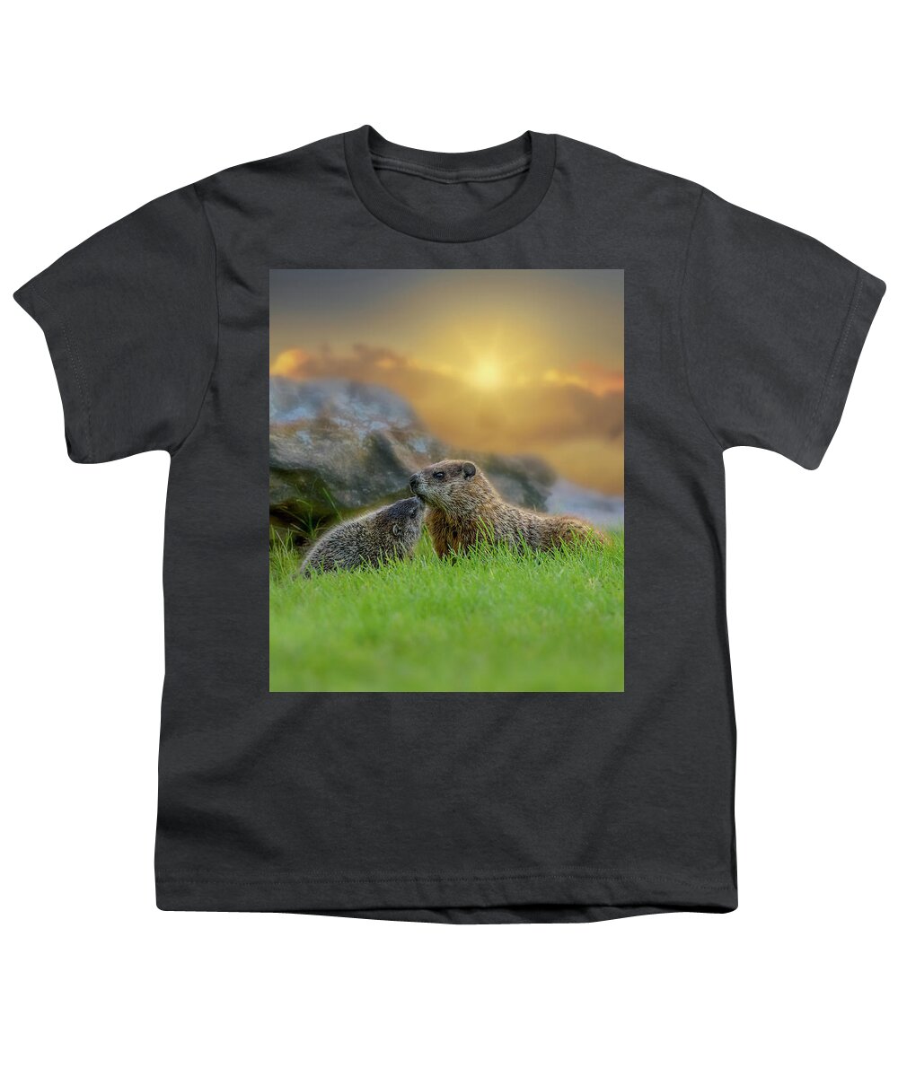 Animal Youth T-Shirt featuring the photograph Groundhog Morning by Bob Orsillo