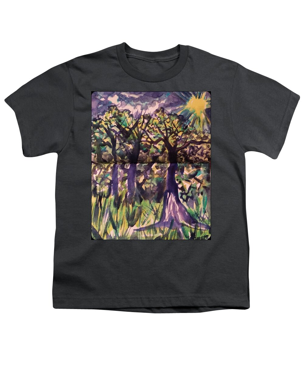 Grove Youth T-Shirt featuring the painting Grove by Angela Weddle