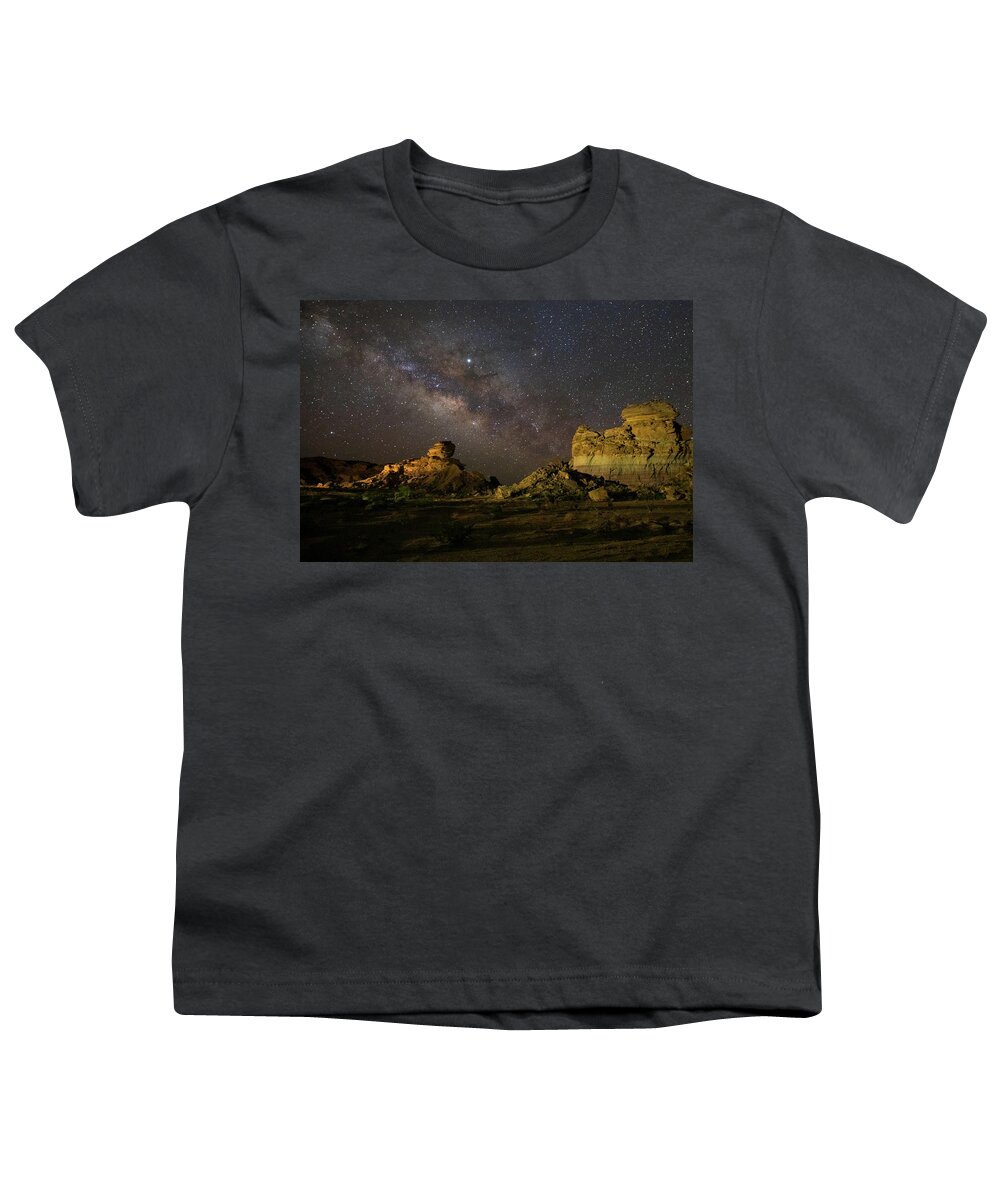Big Bend Youth T-Shirt featuring the photograph HooDoo's Under The Milky Way 2 by Harriet Feagin