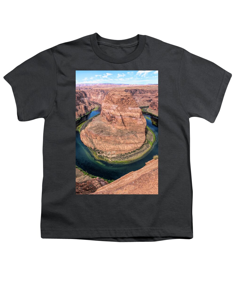 Arizona Youth T-Shirt featuring the photograph Horseshoe Bend - Arizona - Vertical No2 by Debra Martz