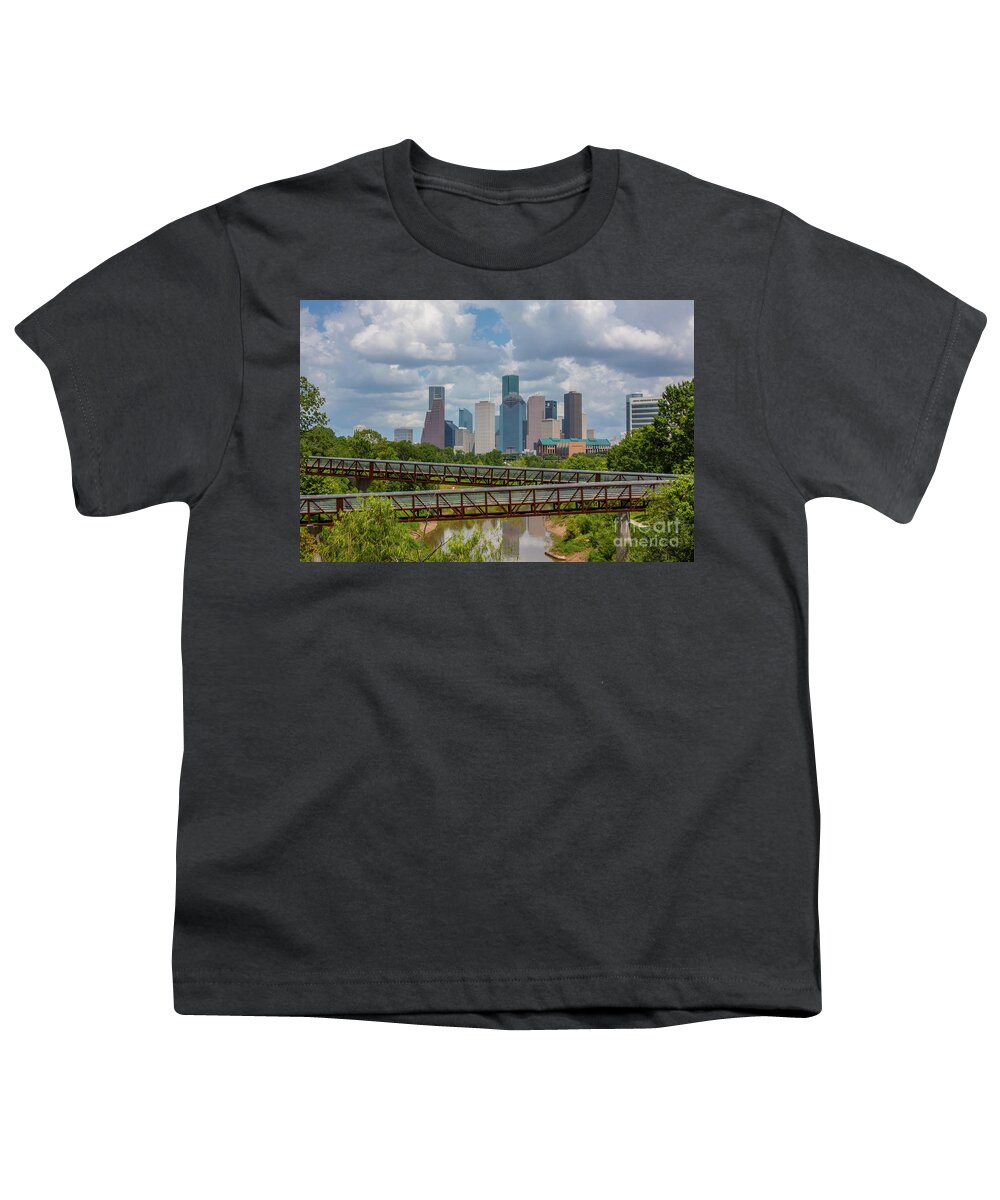 Houston Texas Youth T-Shirt featuring the photograph Houston Cityscape 2 by Jim Schmidt MN
