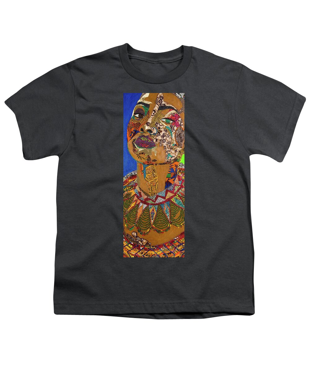  Blessed Mark Youth T-Shirt featuring the mixed media Ibukun Ami Blessed Mark by Apanaki Temitayo M