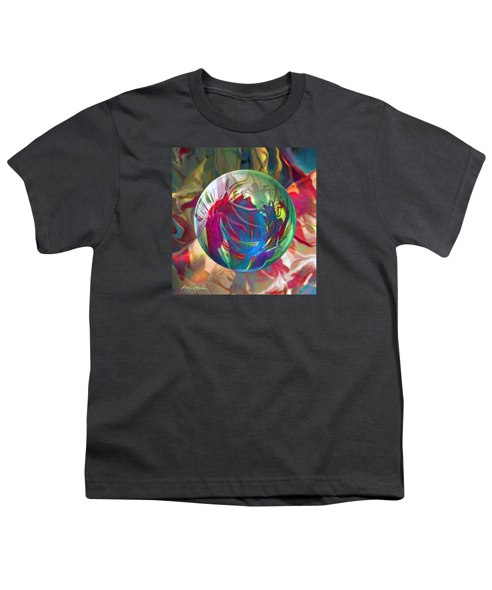 Abstract Floral Youth T-Shirt featuring the painting Indigofera Tinctorbia by Robin Moline