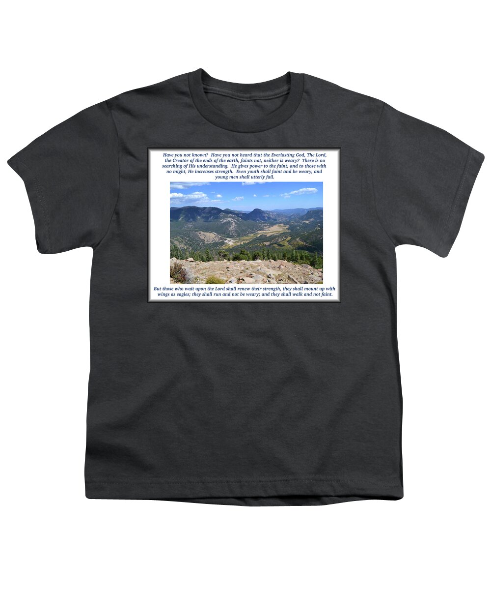  Youth T-Shirt featuring the mixed media Isaiah40 28t31 by Lori Tondini