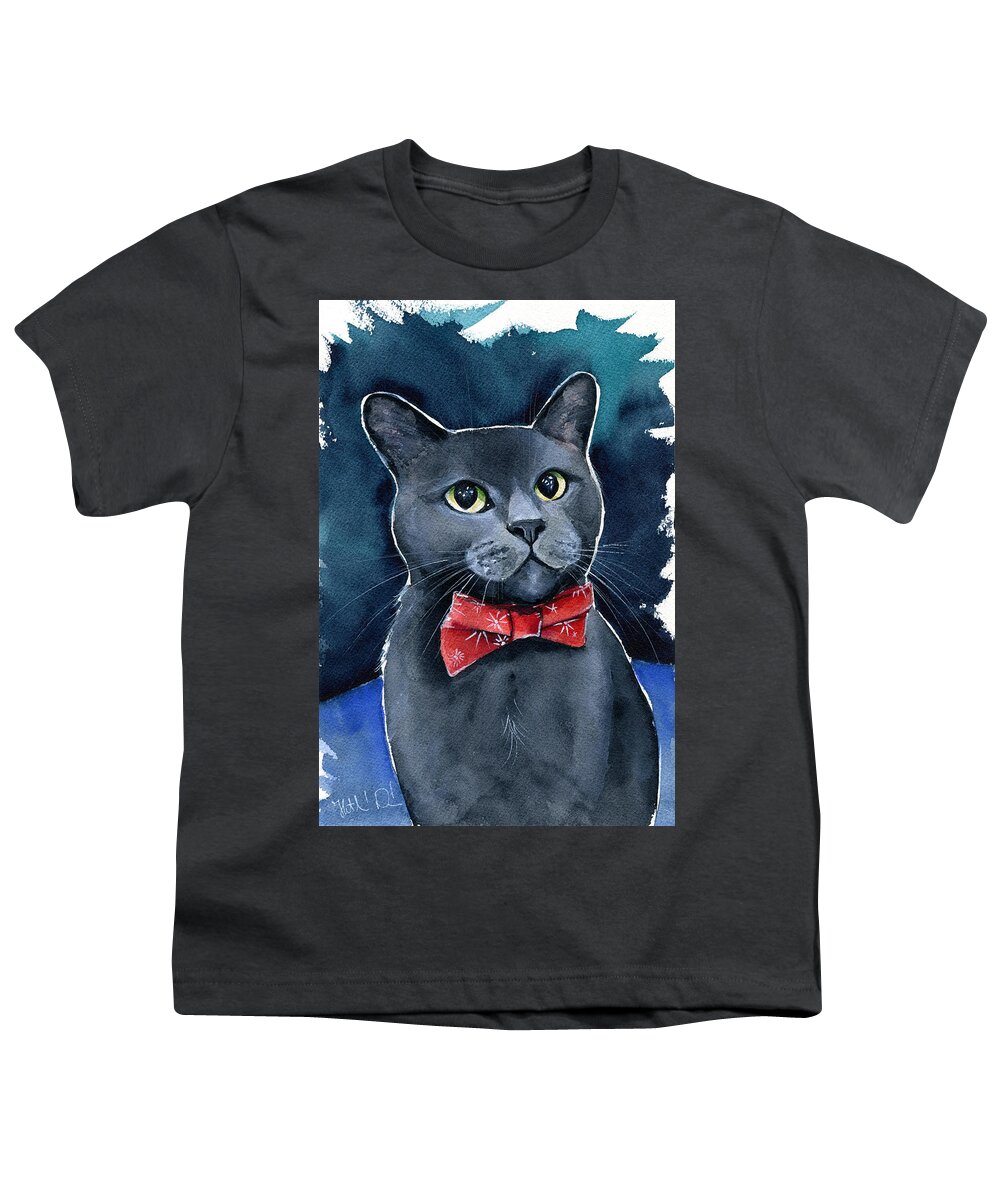 Cat Youth T-Shirt featuring the painting Jerome by Dora Hathazi Mendes
