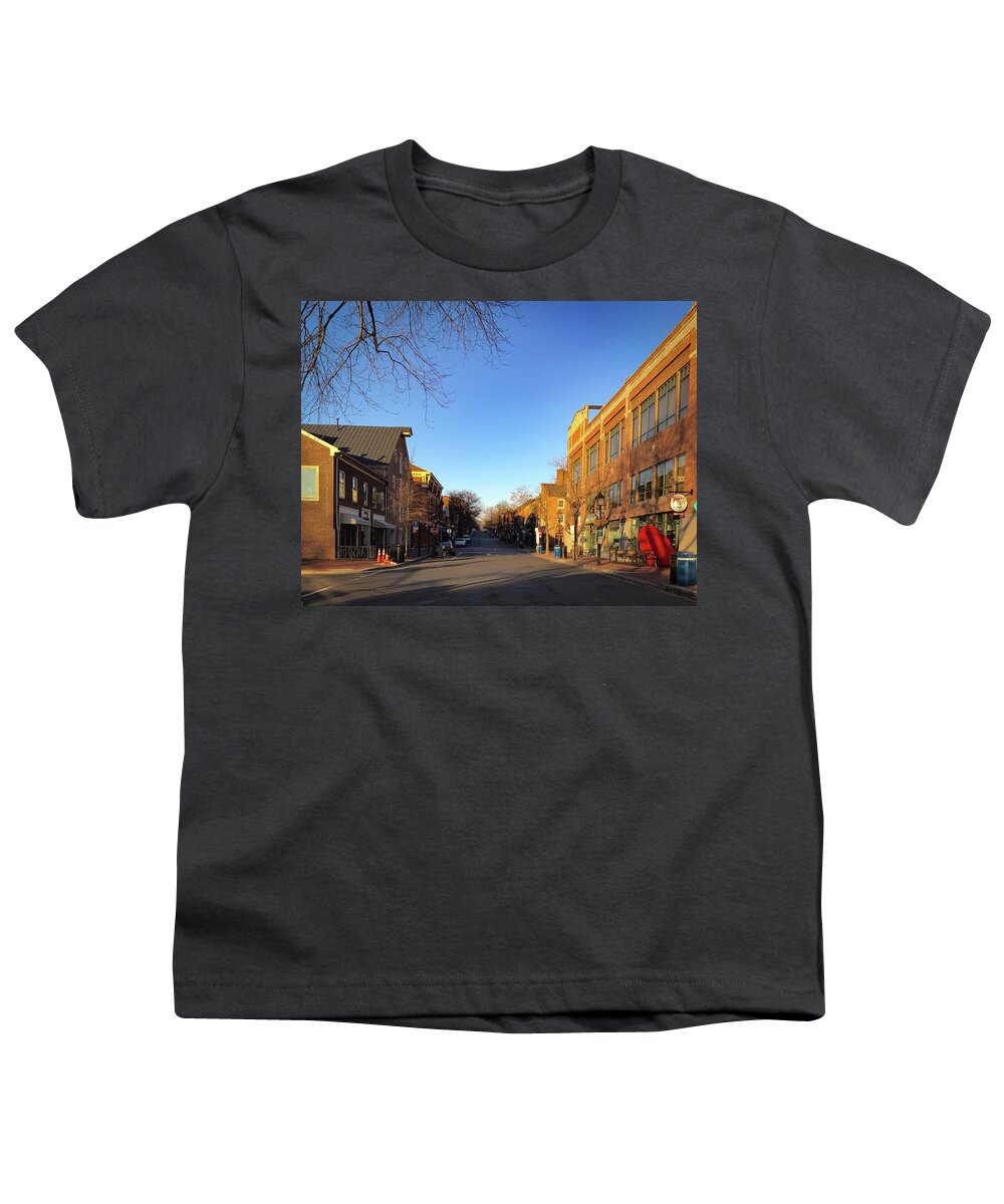 Streets Youth T-Shirt featuring the photograph King Street Sunrise by Lora J Wilson