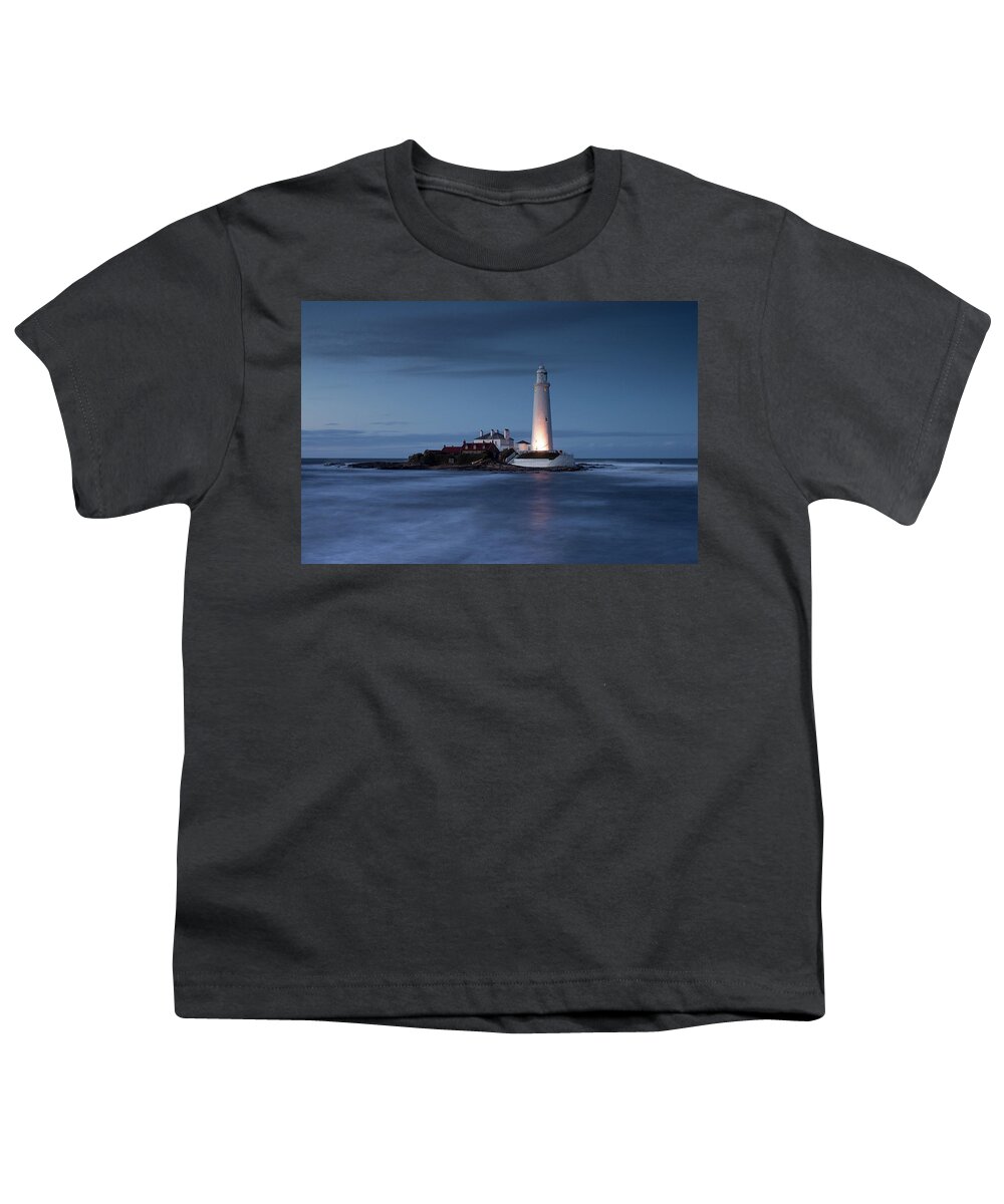 Lighthouse Youth T-Shirt featuring the photograph Leave a light on for me by Anita Nicholson