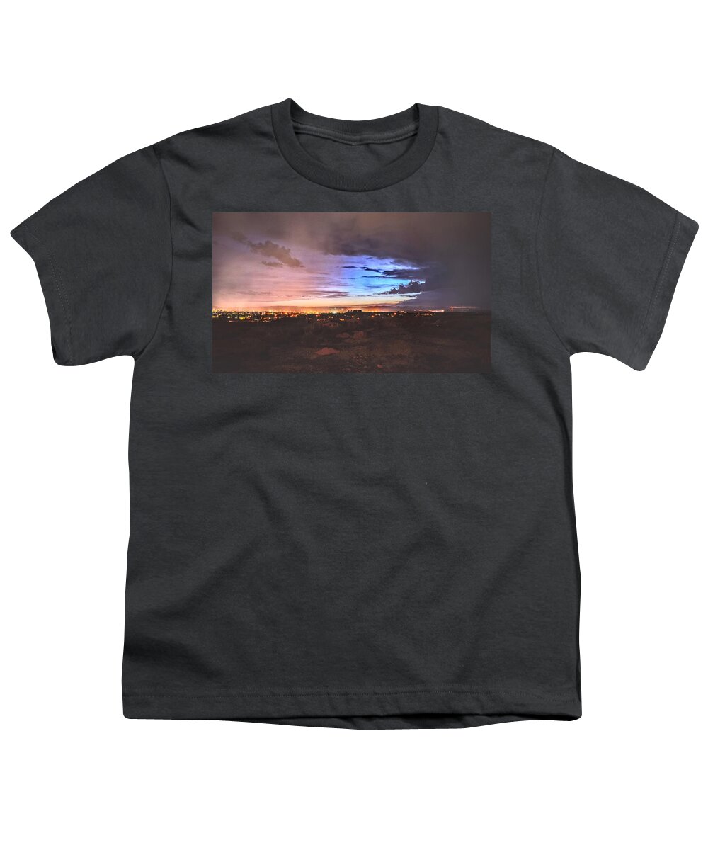 Laramie Youth T-Shirt featuring the photograph Lights of Laramie by Chance Kafka