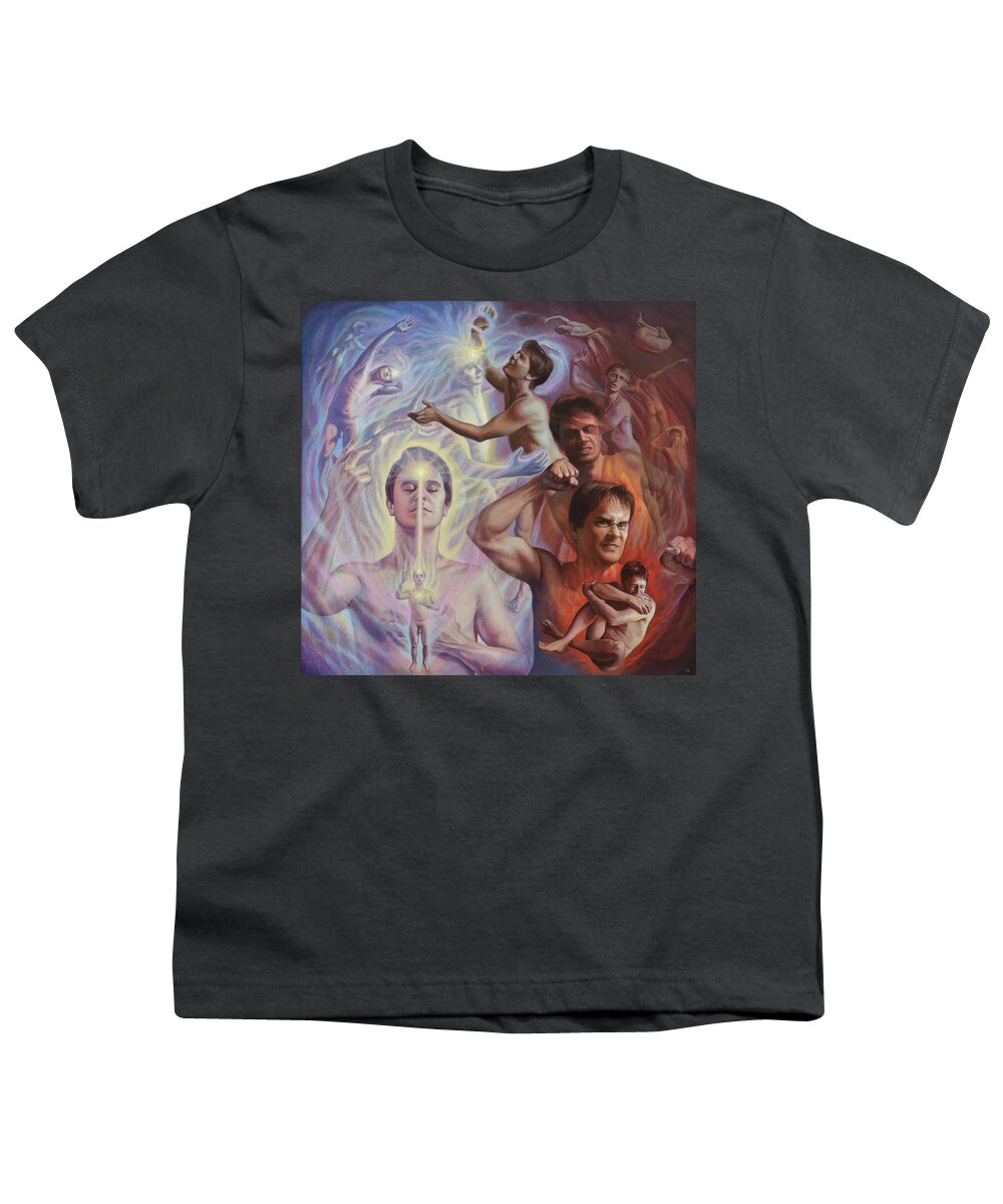 Spiritual Youth T-Shirt featuring the mixed media Mental Bodies by Miguel Tio