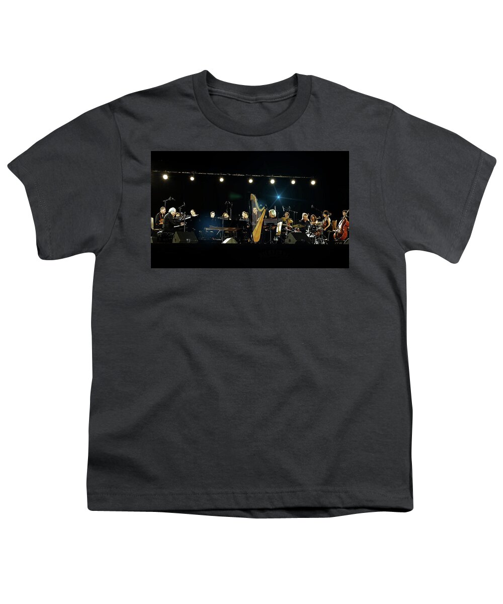  Michel Legrand Youth T-Shirt featuring the photograph Michel Legrand by Jean Francois Gil