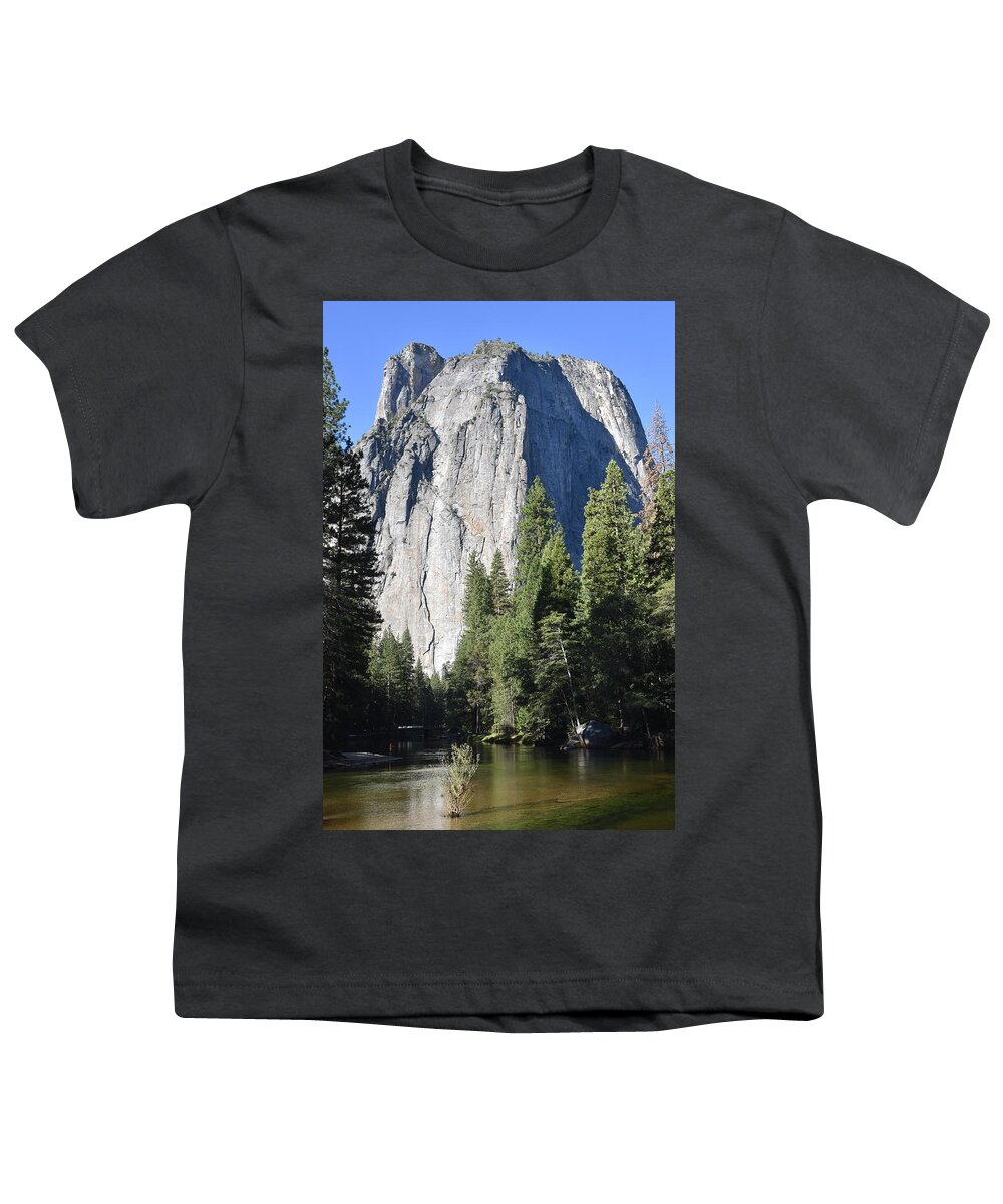 Cathedral Youth T-Shirt featuring the photograph Middle Cathedral Rock and the Merced by Ben Foster