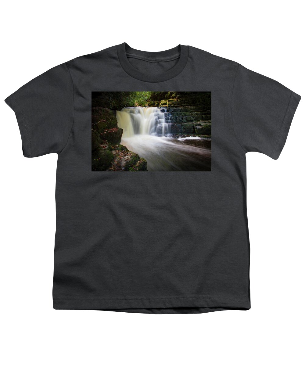 Cascade Youth T-Shirt featuring the photograph Midway Waterfall by Mark Callanan