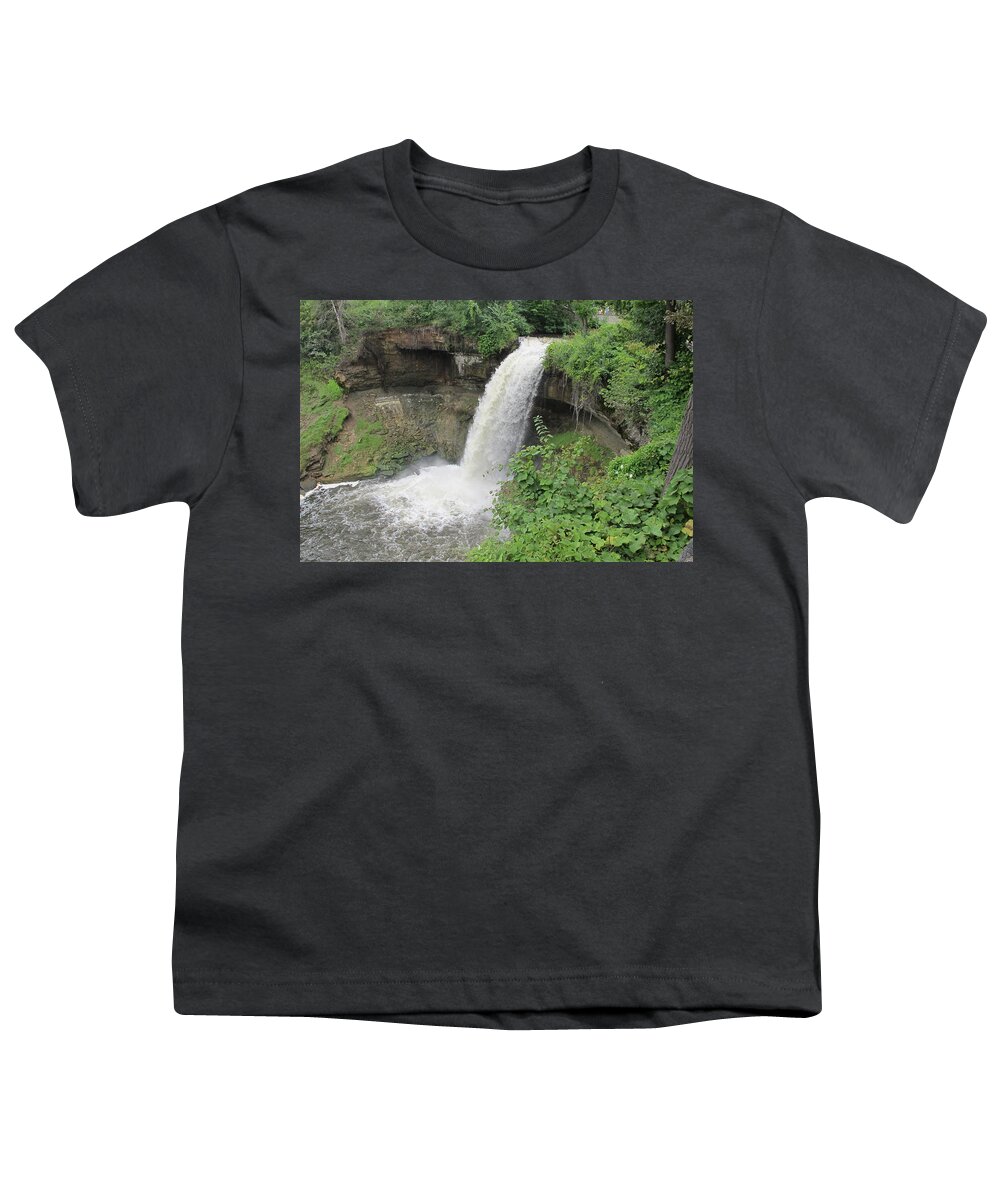 Minnehaha Falls Youth T-Shirt featuring the photograph Minnehaha Falls by Laura Smith