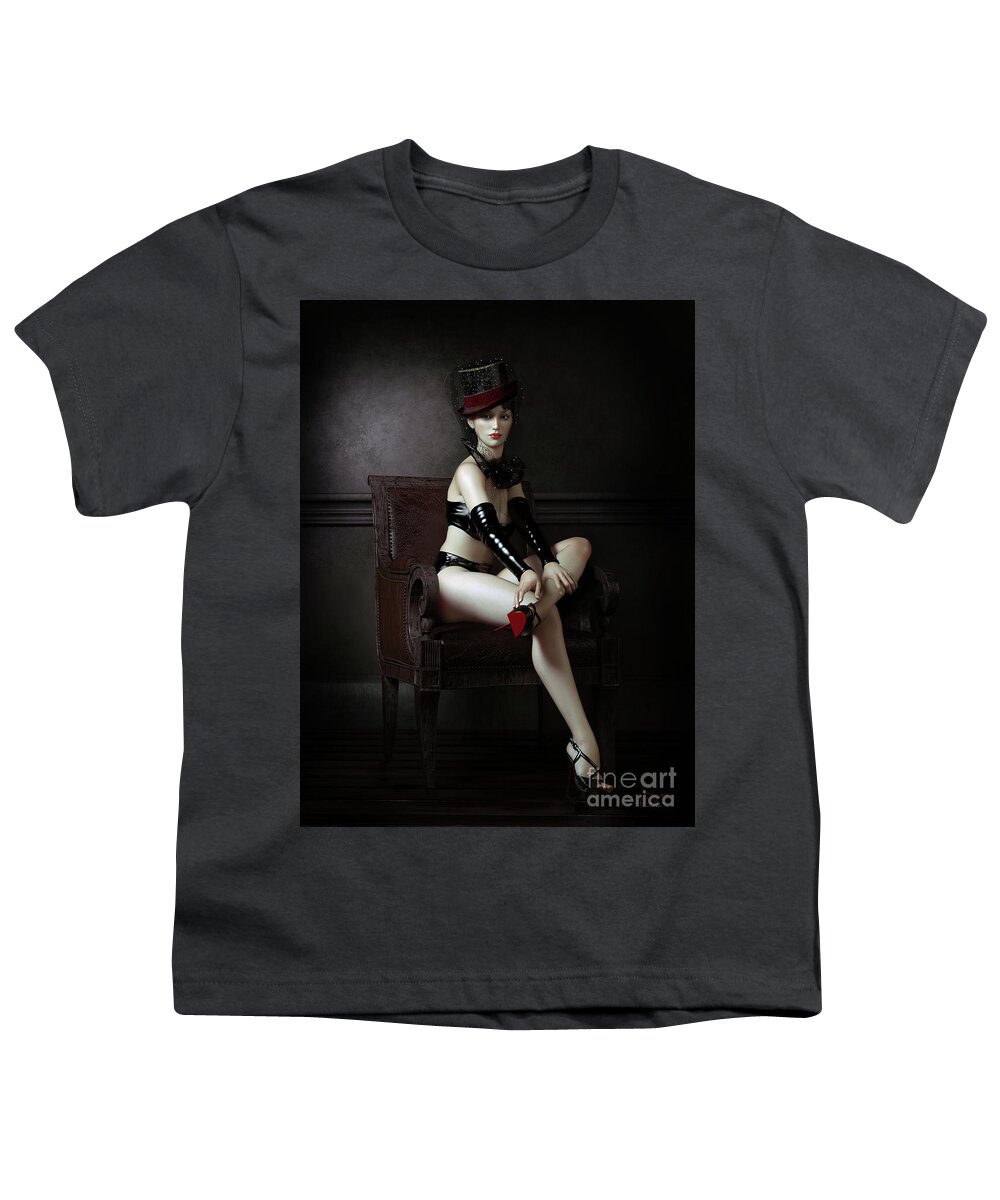 Minnie The Moocher Youth T-Shirt featuring the digital art Minnie the Moocher by Shanina Conway