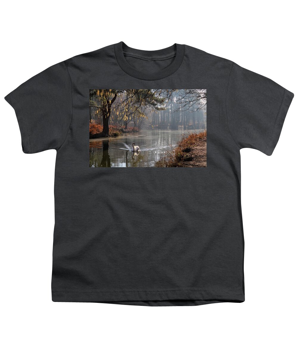  Landscape Youth T-Shirt featuring the photograph Misty Morning Calm 1 by Shirley Mitchell