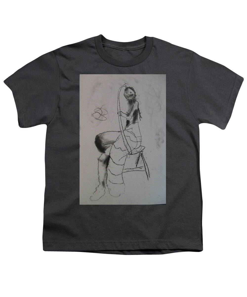  Youth T-Shirt featuring the drawing model named Chieh two by AJ Brown