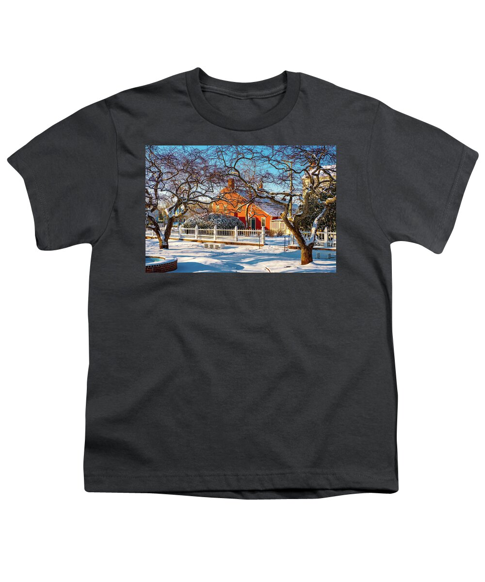 New Hampshire Youth T-Shirt featuring the photograph Morning Light, Winter Garden. by Jeff Sinon