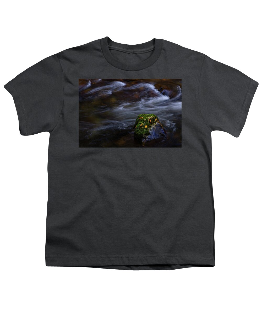 Sunset Youth T-Shirt featuring the photograph Moss Covered Rock by Johnny Boyd