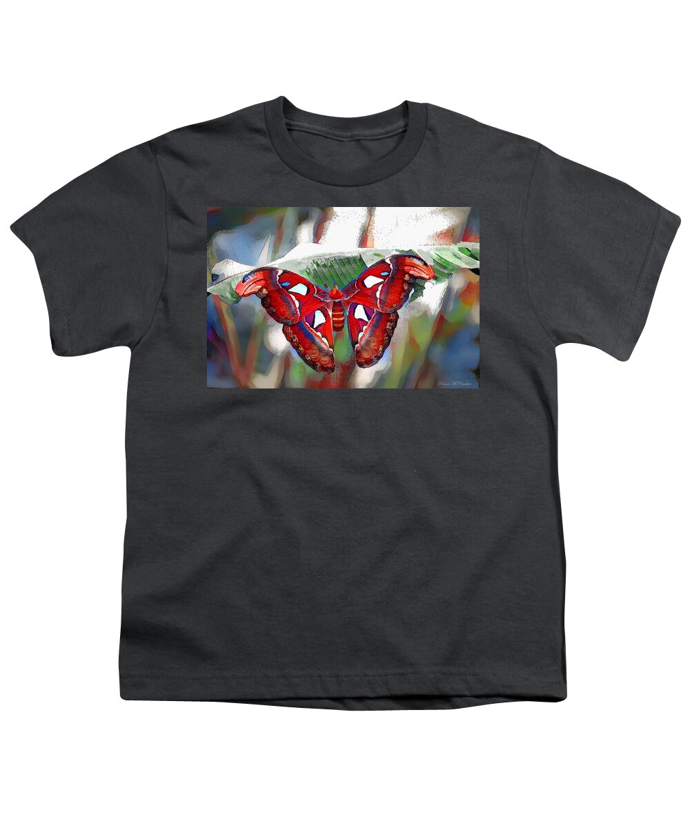 Butterfly Youth T-Shirt featuring the digital art Ms. Butterfly by Pennie McCracken