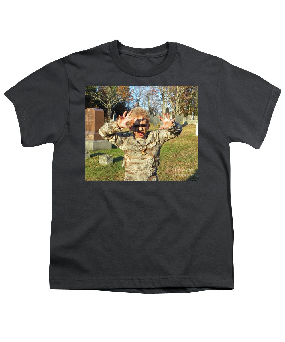 Halloween Youth T-Shirt featuring the photograph Mummy Costume 8 by Amy E Fraser