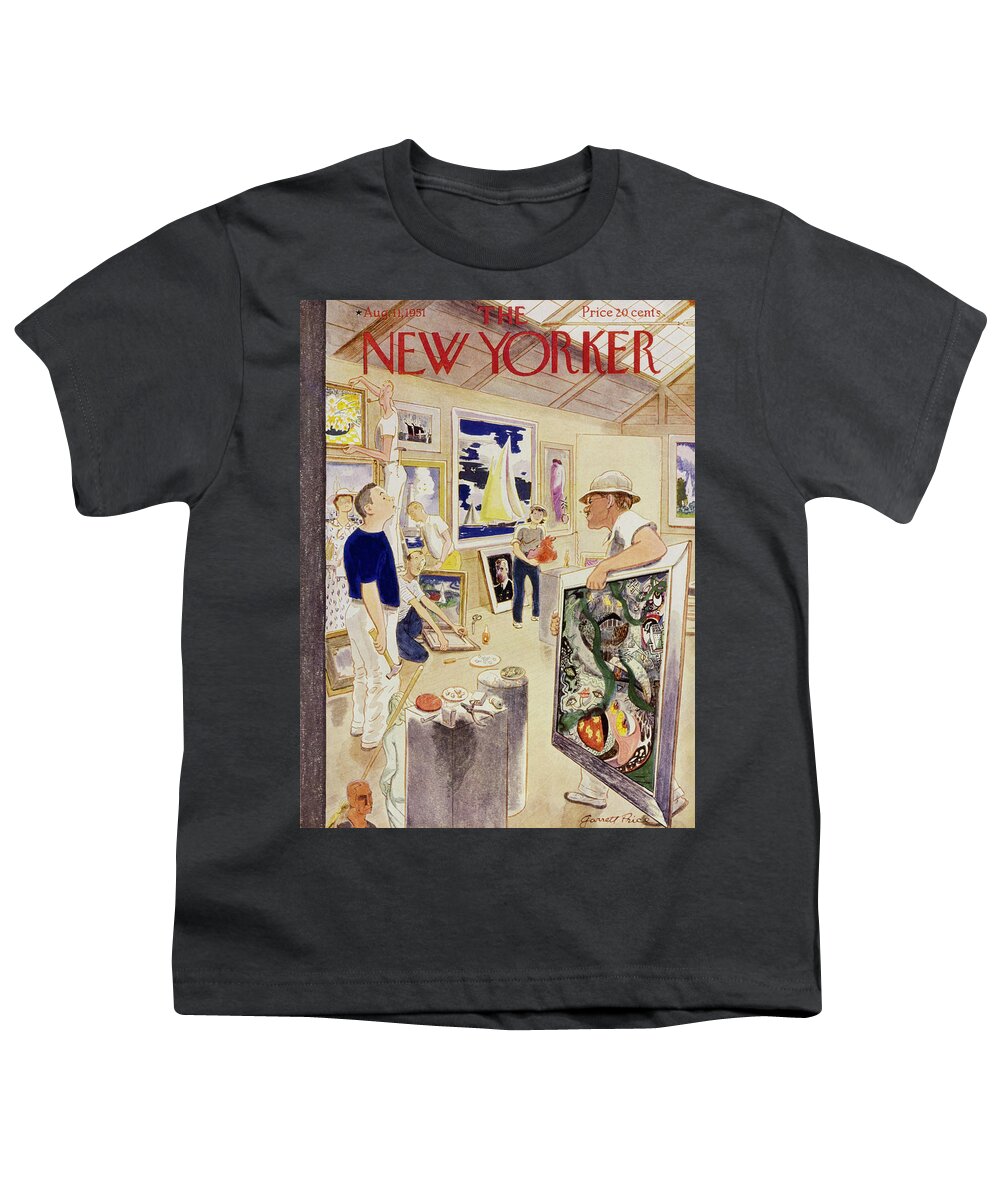 Illustration Youth T-Shirt featuring the painting New Yorker August 11, 1951 by Garrett Price