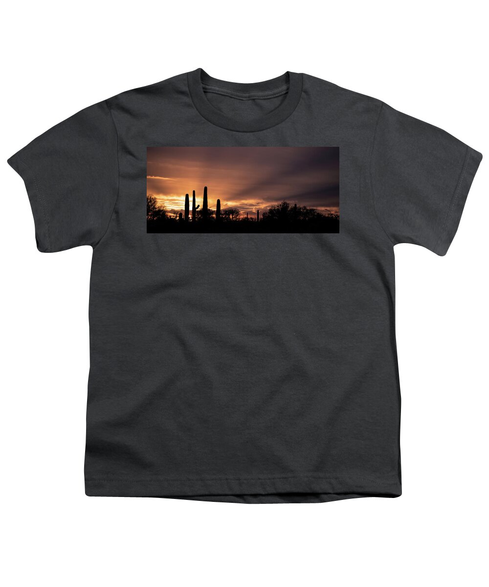 Sun Youth T-Shirt featuring the photograph Old West Sunset by Elaine Malott