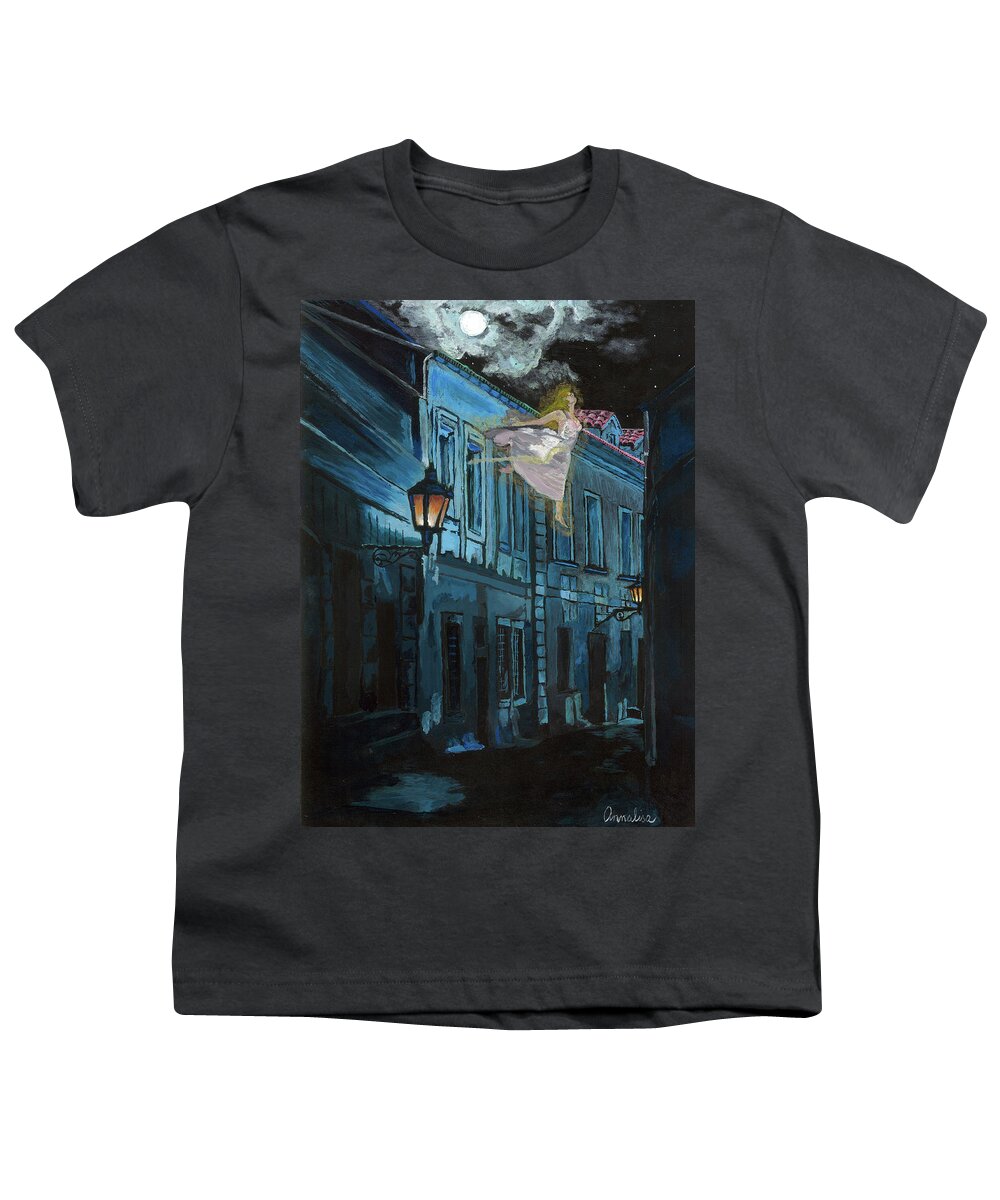 Acrylic Painting Youth T-Shirt featuring the painting Once Upon a Lucid Dream by Annalisa Rivera-Franz